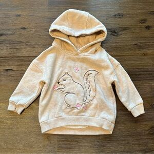 4/20$ Joe Fresh Cream Squirrel Baby Toddler Hoodie size 1T